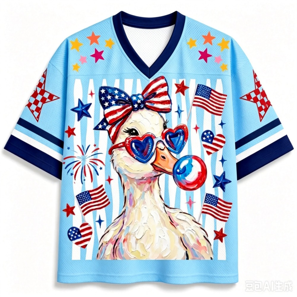 Summer Duck Clothing - Star Flag Duck Illustration 3 D