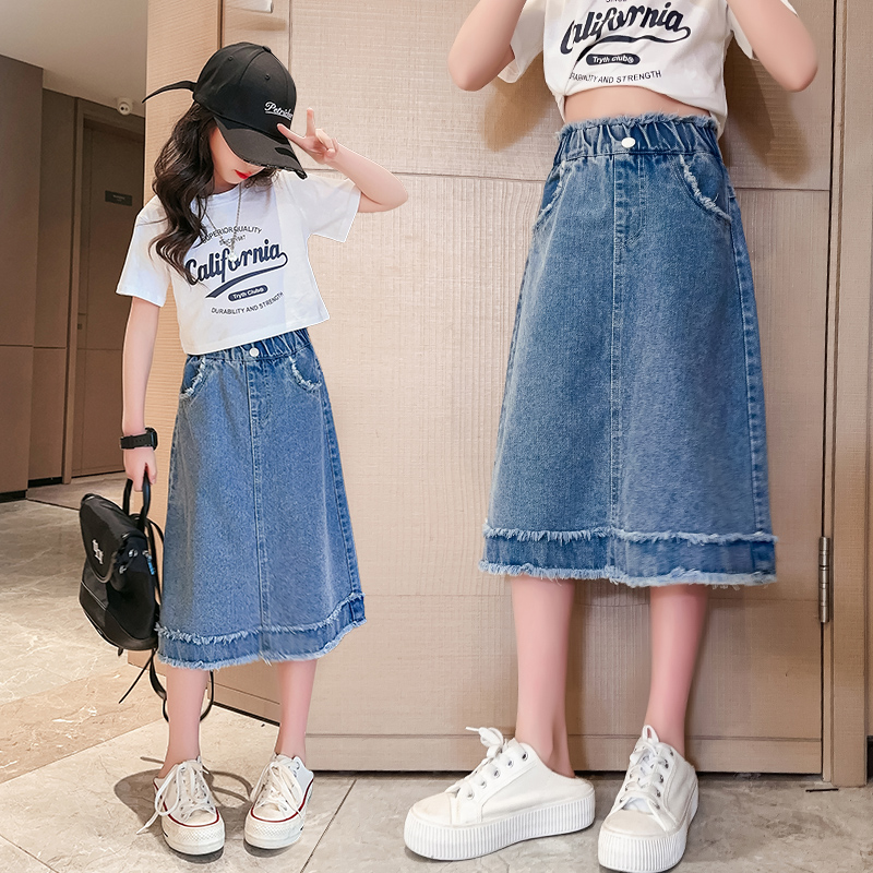 School Girls Denim Skirt Sprin - Summer Clothing Teen Girls 评论和价格