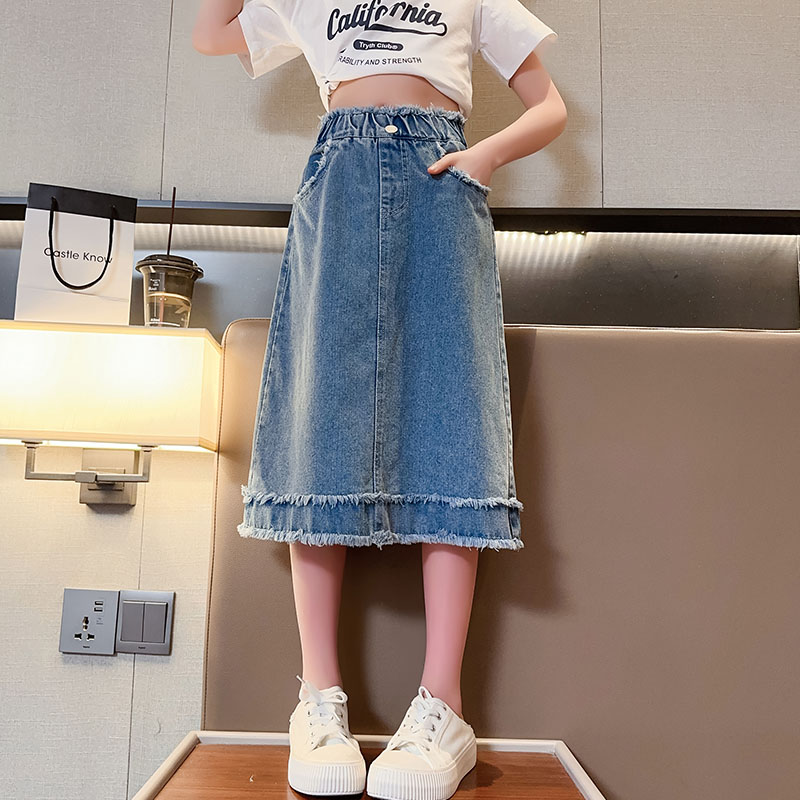 School Girls Denim Skirt Sprin - Summer Clothing Teen Girls 评论和价格