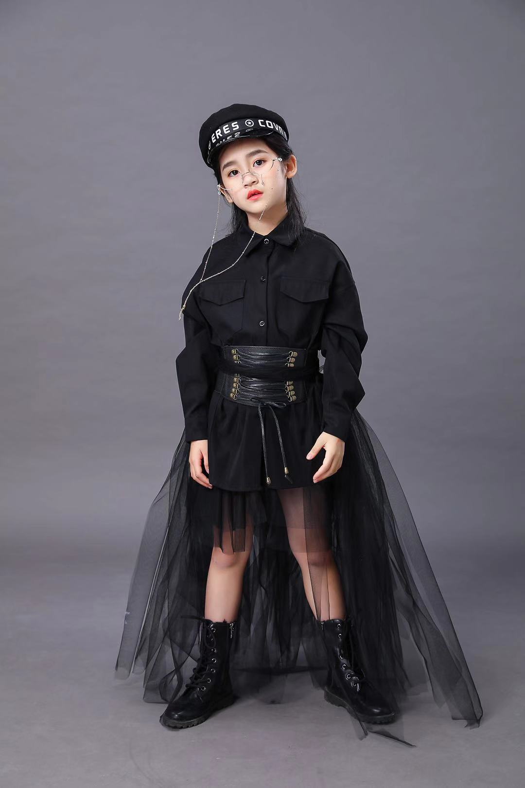Children's Black Suit Girls Mo - Summer Clothing Set For Girls 评论和价格