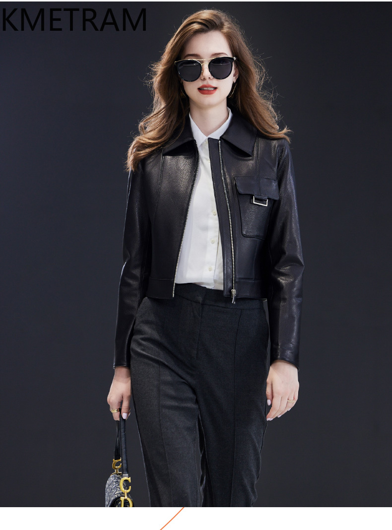 Genuine Leather Jacket Woman R - Quality Summer Clothing For Women 评论和价格