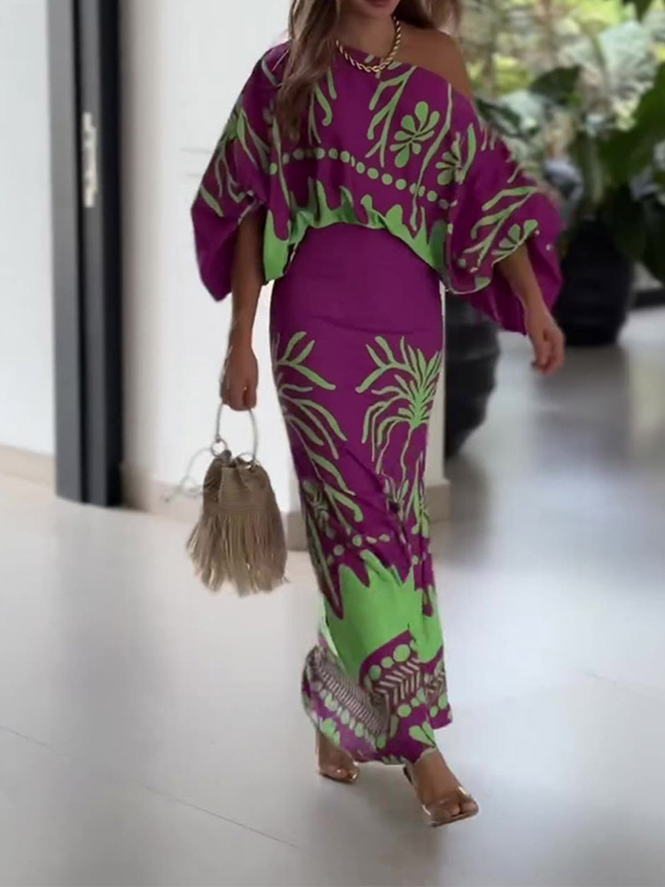 Sexy Women Print Two Piece Set - Summer Clothing Set For Girls 评论和价格
