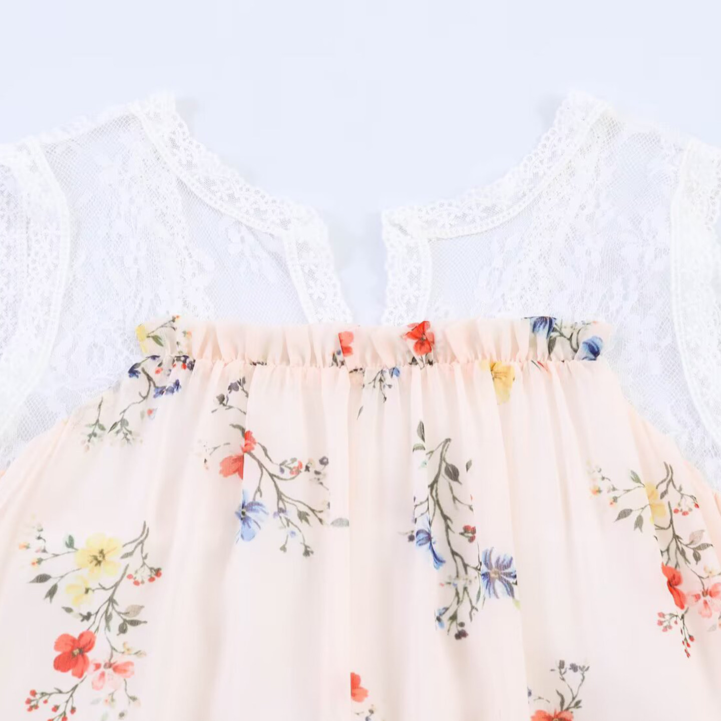 Fashionable Lace Trim Hem Slee - Summer Line Clothing Brand 评论和价格