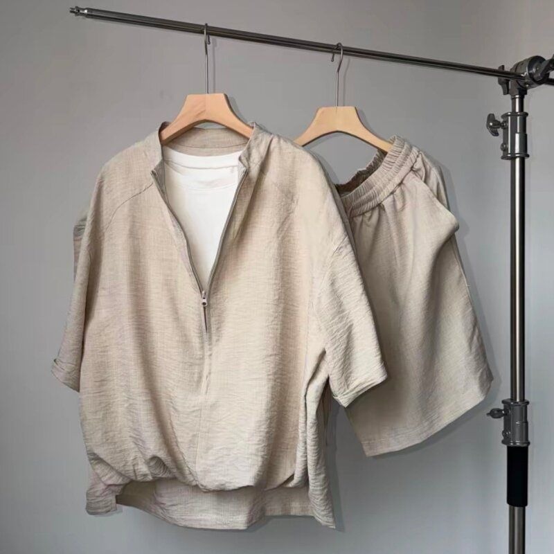 Men Summer Old Money Cotton Li - Linen Shorts Men 评论和价格