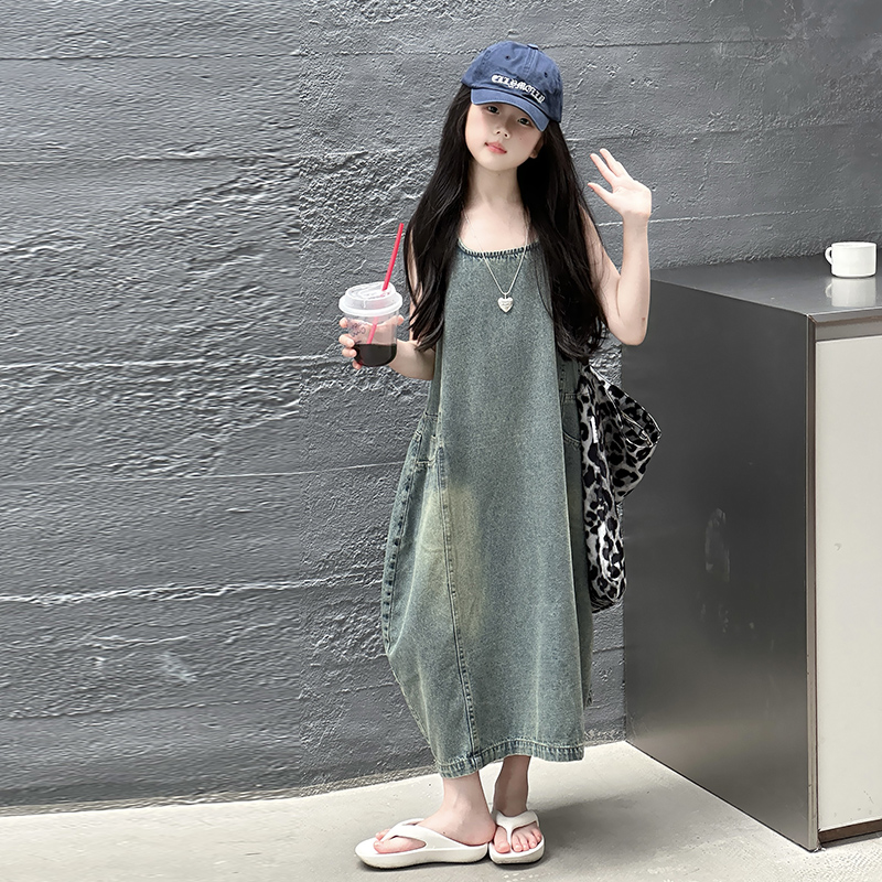 Vintage Blue Children Girls Hi - Summer Clothing Set For Girls 评论和价格