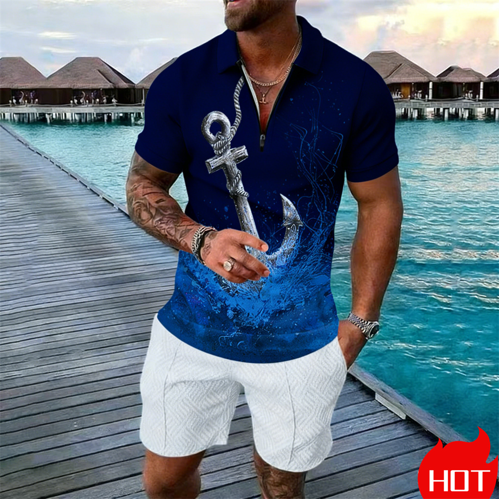 Summer man polo shirt set Vint - Summer Vacation Clothing Men 评论和价格