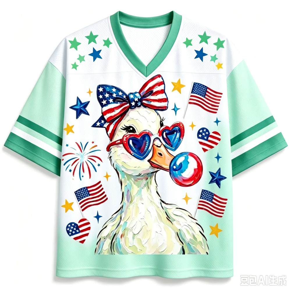 Star Flag Duck Illustration 3  - Summer Duck Clothing 评论和价格